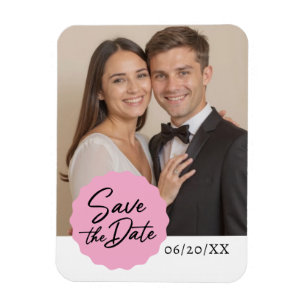 Magnet Flexible Photo Personnalisée Enregistrer La Date Modern Scr