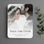 Magnet Flexible Photo personnalisée Enregistrer le Mariage de date<br><div class="desc">Photo personnalisée "enregistrer la date" aimant mariage avec couverture blanche.</div>