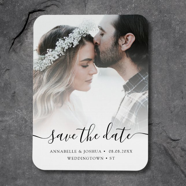 Magnet Flexible Photo personnalisée Enregistrer le Mariage de date (Save the Date Photo Magnet)