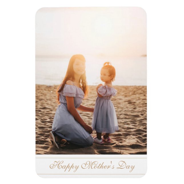 Magnet Flexible Photo personnalisée Script Happy Mother's Day (Vertical)