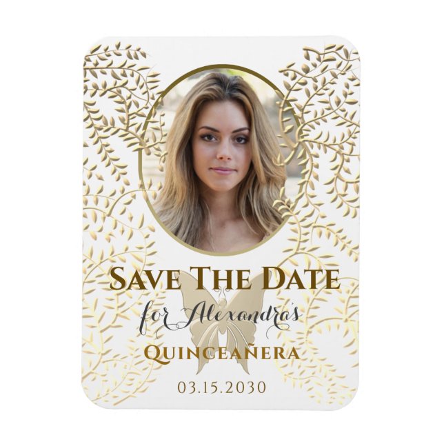 Magnet Flexible Photo Save The Date Quinceanera (Vertical)