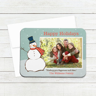 Magnet Flexible Photo vintage de vacances de Noël avec bonhomme de