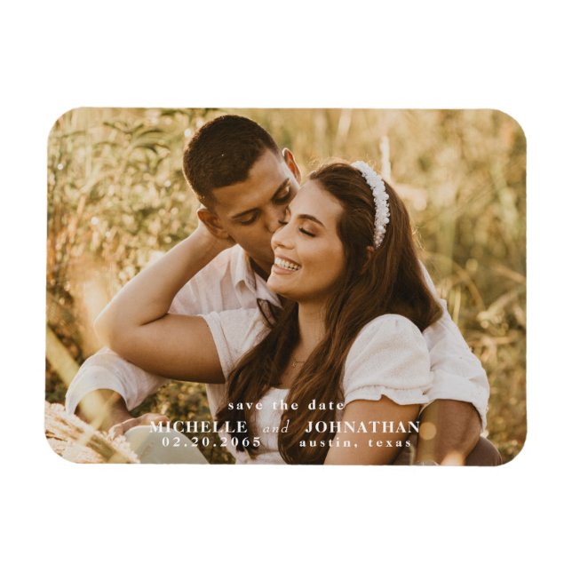 Magnet Flexible Photo Wedding Enregistrer l'aimant Date (Horizontal)