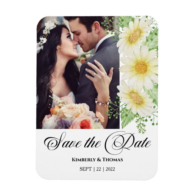 Magnet Flexible Photo Wedding Enregistrer l'aimant Date (Vertical)