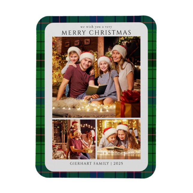 Magnet Flexible Photos Plaid Classiques Tartan Noël (Vertical)