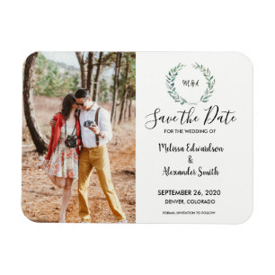 Magnet Flexible Photos rustiques de couleur d'aquarelle feuille mo