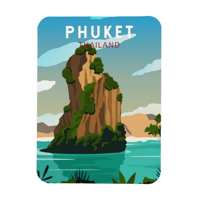 Magnet Flexible Phuket Thailand Retro  (Vertical)