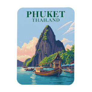 Magnet Flexible Phuket Thaïlande Beach Boat Voyage Souvenir