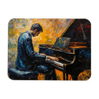 Piano Player - Peinture à l'huile