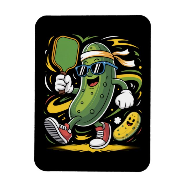 Magnet Flexible Pickle Jouant au Pickleball (Vertical)