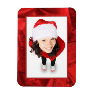 Magnet Flexible Picture Frame - Red Metallic Crumpled Fabric Photo