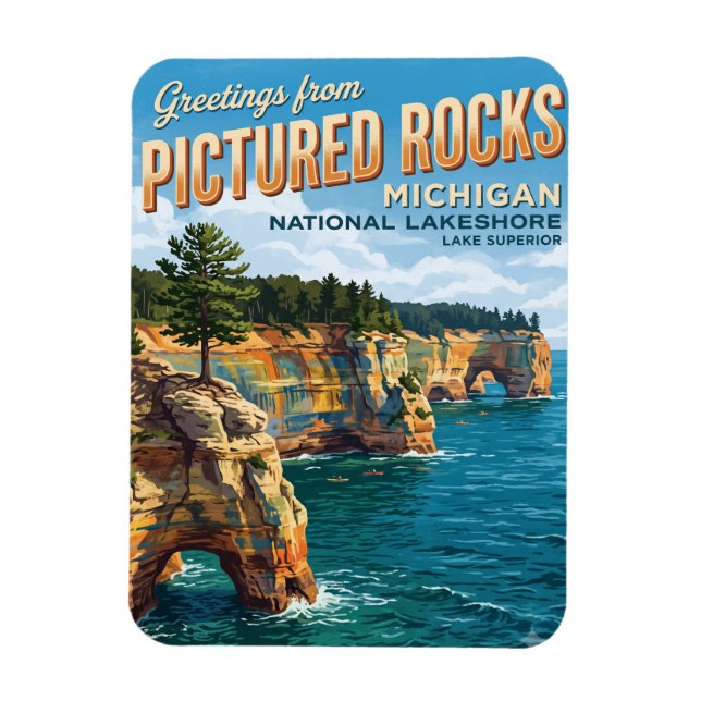 Magnet Flexible Pictured Rocks National Lakeshore Michigan (Vertical)