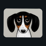 Magnet Flexible Piebald Dachshund mignon chien chiot<br><div class="desc">Un aimant de cuisine amusant pour les amateurs de Piebald Dachshund. Doxie de couleur noire,  brune et blanche. Visitez Jenn's Doodle World pour encore plus d'accessoires pour la maison et le bureau avec ce chien drôle et des dessins de chiens plus originaux.</div>