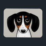 Magnet Flexible Piebald Dachshund mignon chien chiot<br><div class="desc">Un aimant de cuisine amusant pour les amateurs de Piebald Dachshund. Doxie de couleur noire,  brune et blanche. Visitez Jenn's Doodle World pour encore plus d'accessoires pour la maison et le bureau avec ce chien drôle et des dessins de chiens plus originaux.</div>