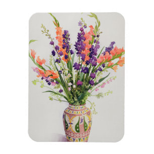 Magnet Flexible Pied-d'alouette et Gladioli dans un vase marocain