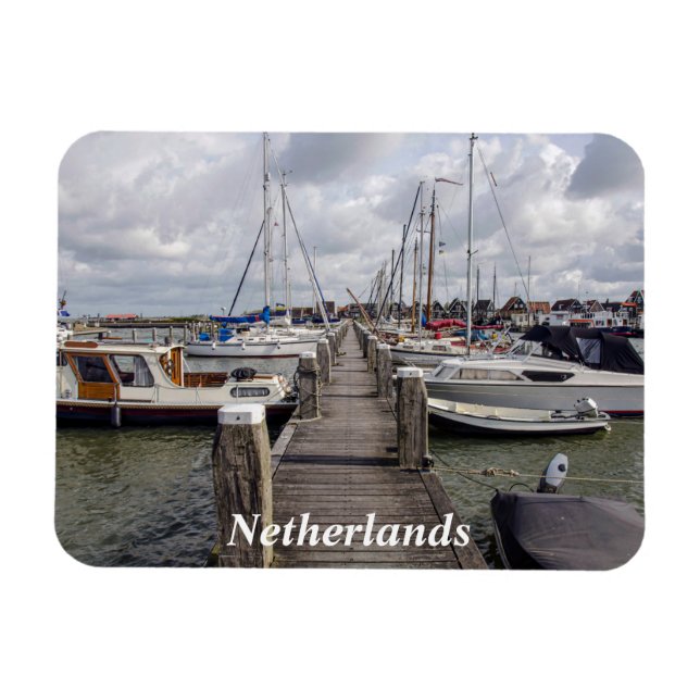 Magnet Flexible Pier with boats and yachts in Marken Netherlands M (Horizontal)