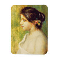 Pierre A Renoir | Jeune femme aux fleurs à l'oreil