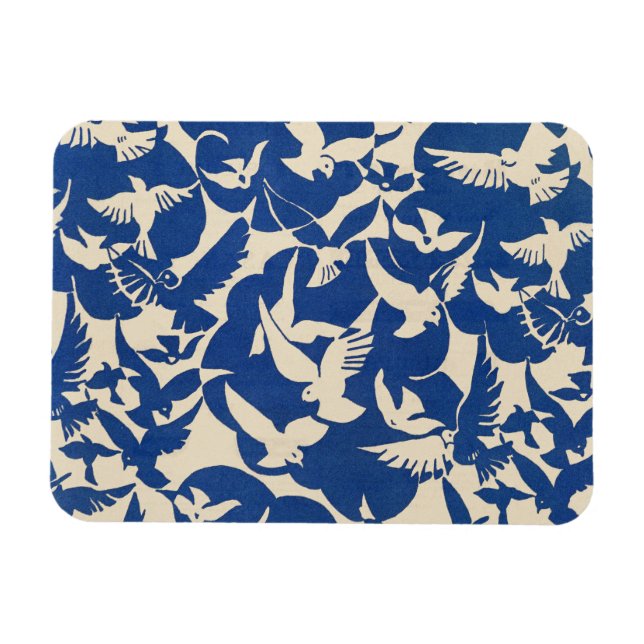 Magnet Flexible Pigeons in White and blue Rijksmuseum Amsterdam (Horizontal)