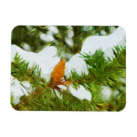 Pin couvert de neige Impressionnisme Abstrait