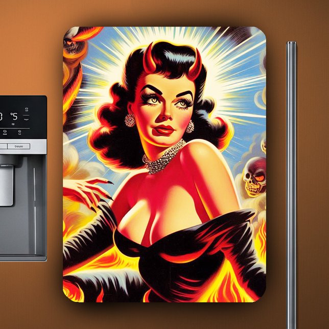 Magnet Flexible Pin-up diabolique rétro (Créateur téléchargé)
