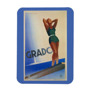 Magnet Flexible Pin-up italien vintage d'affiche de voyage de