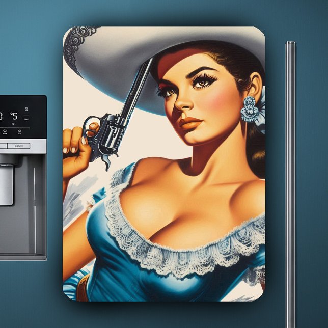 Magnet Flexible Pin-up rétro Far West (Créateur téléchargé)