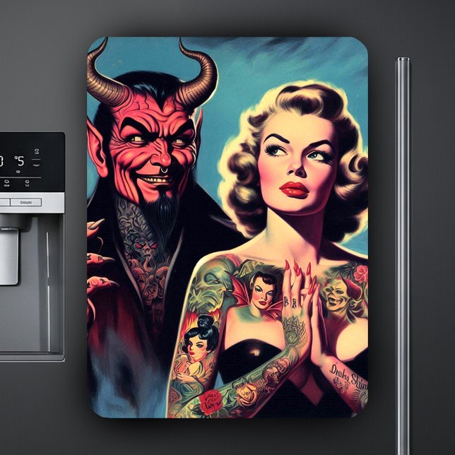 Magnet Flexible Pin-up tatoué rétro diabolique (Créateur téléchargé)