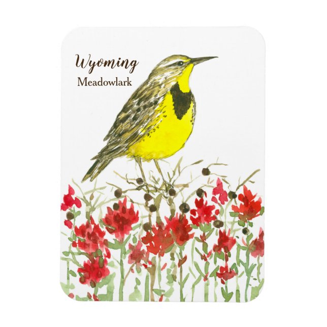 Magnet Flexible Pinceau indien Meadowlark Wyoming (Vertical)