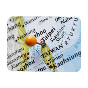 Magnet Flexible Pinglette de carte placée à Taipei, Taïwan sur la 