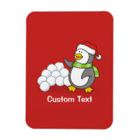 Pingouin de Noël avec boules de neige agitant