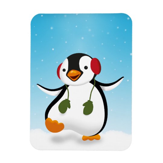 Magnet Flexible Pingouin Drole Mignon D Hiver Zazzle Fr