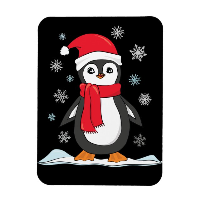 Magnet Flexible Pingouin mignon de Noël (Vertical)