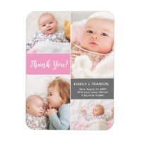 Pink 2nd Baby girl Photo Collage Thank you Custom