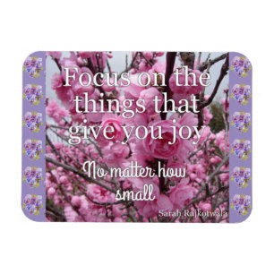 Magnet Flexible Pink Blossom Focus sur l'aimant de la citation de 
