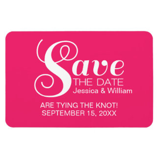 Magnet Flexible Pink Chic Typographie Enregistrer l'aimant de date