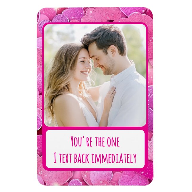 Magnet Flexible Pink Coeurs violet Texte Retour Aimant flexible Ph (Vertical)