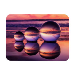Magnet Flexible Pink Lensball California Beach Sunset