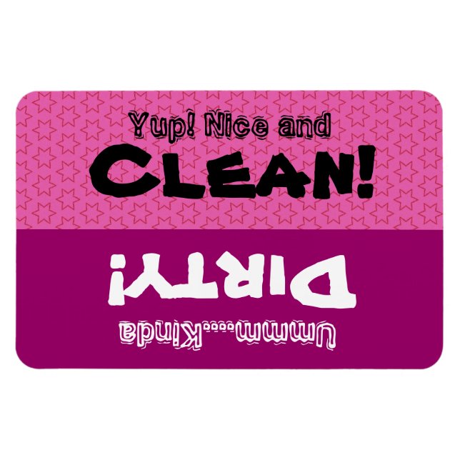 Magnet Flexible Pink Little Stars Clean Dirty Lave-vaisselle W1418 (Horizontal)