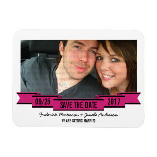 Magnet Flexible Pink Ribbon Photo Enregistrer l'aimant Date
