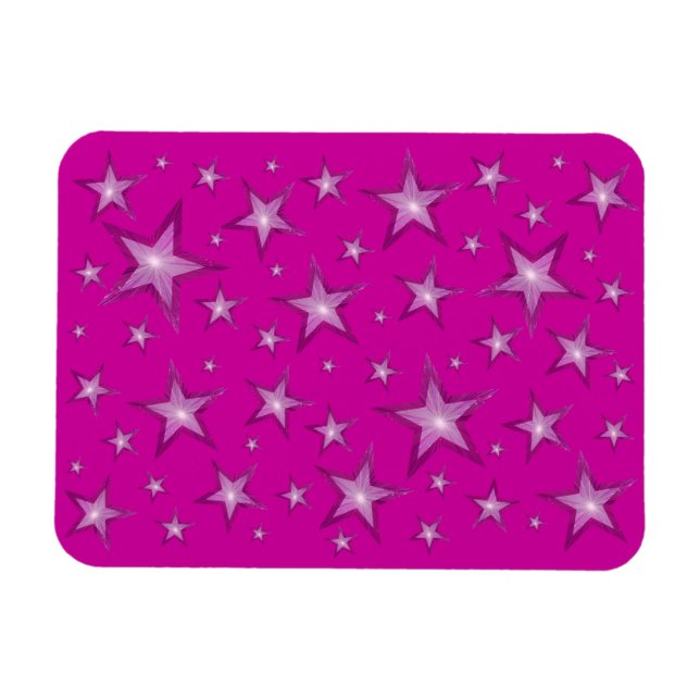 Magnet Flexible Pink Stars flexible aimant rose rose (Horizontal)