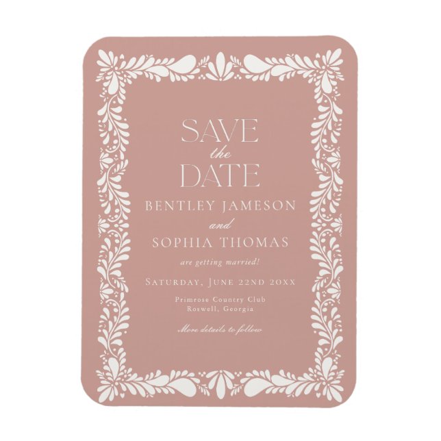 Magnet Flexible Pink Talavera Carreaux Espagne Fiesta Enregistrer  (Vertical)