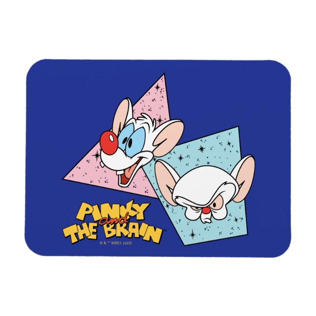 Magnet Flexible Pinky et le cerveau | Graphiques de caractères rét (Horizontal)