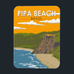 Magnet Flexible Pipa Beach Brésil Travel Art Vintage<br><div class="desc">Pipa Beach dans un style vectoriel. Pipa Beach est l'une des plages les plus célèbres du Brésil. Situé à côté de la ville de Natal,  la capitale de l'état du Rio Grande do Norte.</div>
