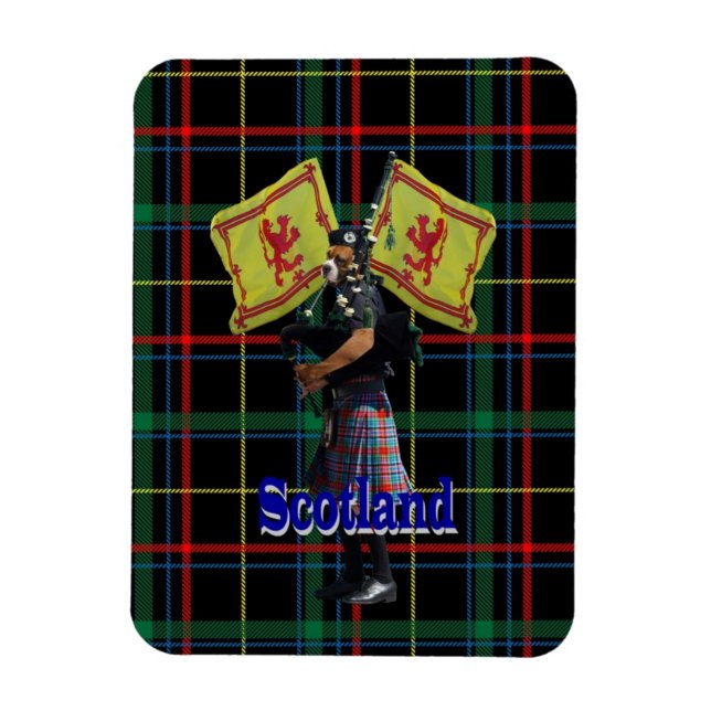 Magnet Flexible Piper écossais sur tartan (Vertical)