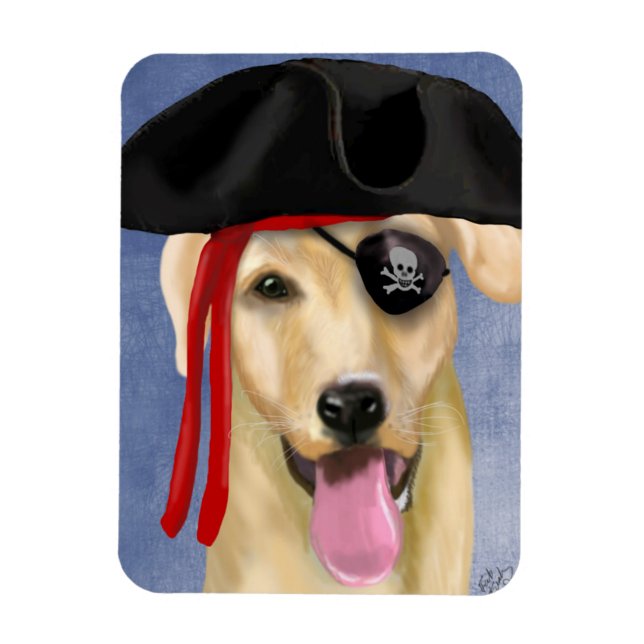 Magnet Flexible Pirate du Labrador jaune (Vertical)
