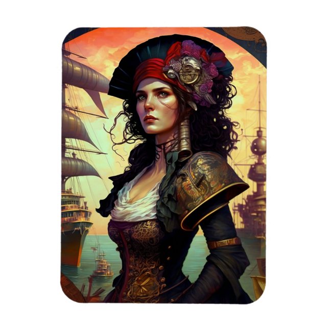 Magnet Flexible Pirate Woman Imaginaire Art (Vertical)