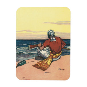 Magnet Flexible Pirates Vintage, Naufragés sur une Île Déserte