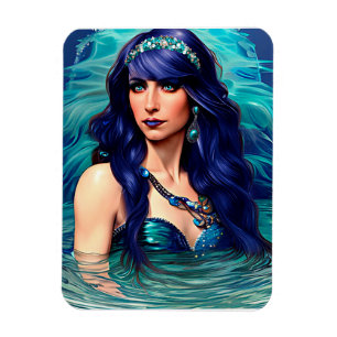Magnet Flexible Pisces Mermaid Queen Art Imaginaire original