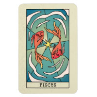 Pisces Zodiac Sign Abstract Art Vintage