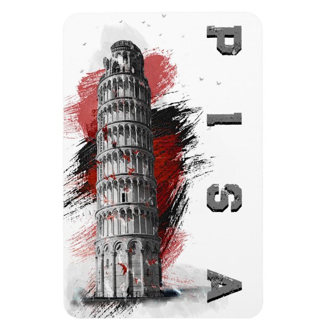 Magnet Flexible Pise Tour penchée Souvenir (Vertical)